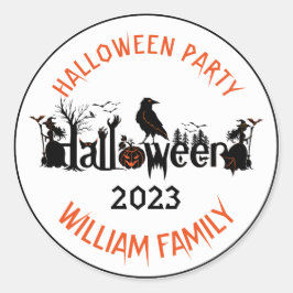 Creative Typography Halloween Party Sjabloon Ronde Sticker