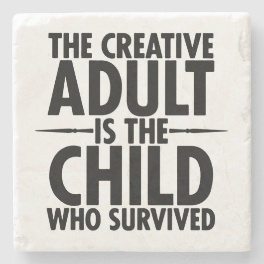 Creative Typography Motivatie Quote Stenen Onderzetter (Voorkant)