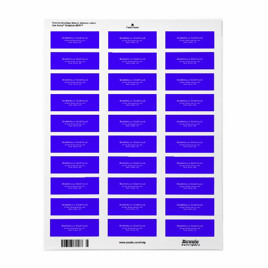 Creative Ultramarine Blue Plain Elegant Simple Etiket (Full Sheet)