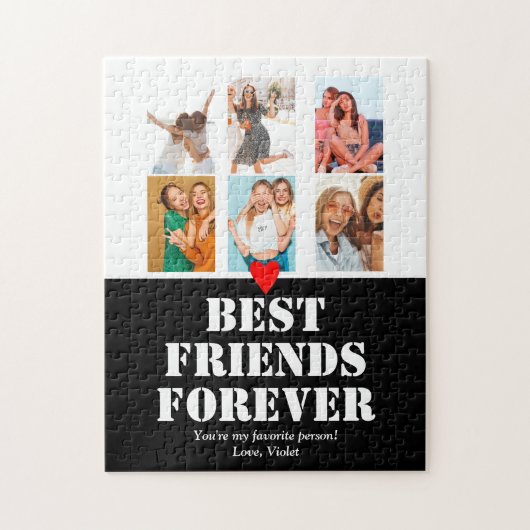 Creative Unique BFF Photo Collage Gift Beste Vrien Legpuzzel (Verticaal)