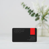 Creative Unique Black Red Modern Consultant Visitekaartje (Staand voorkant)