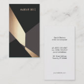 Creative Unique Geometric Black en Gold Abstract Visitekaartje (Voorkant / Achterkant)