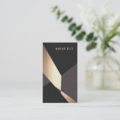 Creative Unique Geometric Black en Gold Abstract Visitekaartje (Staand voorkant)