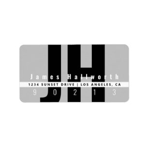 Creative Unique Modern Zwart wit grijs adres Etiket
