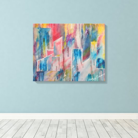 Creative Utopia CityScape Canvas Afdruk (Insitu (Houten vloer))