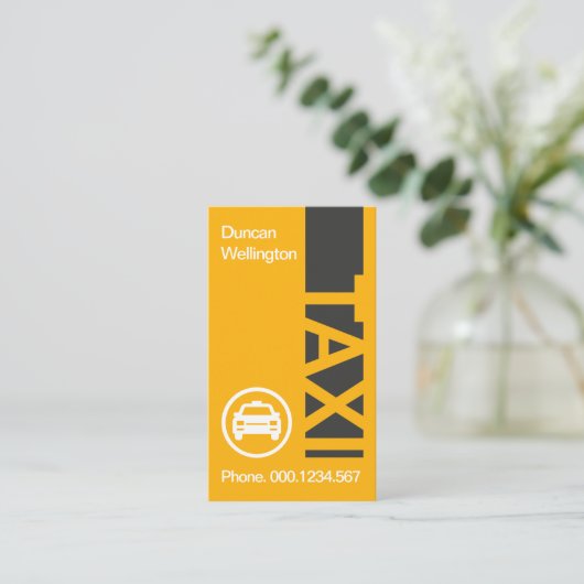 Creative Vertical TAXI Signage Yellow Cab Driver Visitekaartje (Staand voorkant)