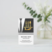Creative Waiter Suit Apron Serving Bord Cutlery Visitekaartje (Staand voorkant)