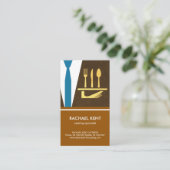 Creative Waiter Tuxedo Apron Serving Bord Cutlery Visitekaartje (Staand voorkant)