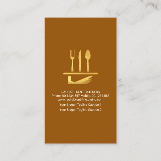 Creative Waiter Tuxedo Apron Serving Bord Cutlery Visitekaartje (Achterkant)