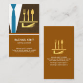 Creative Waiter Tuxedo Apron Serving Bord Cutlery Visitekaartje (Voorkant / Achterkant)