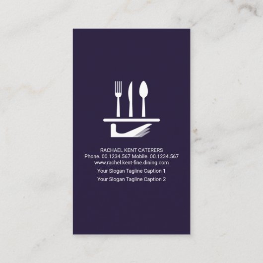 Creative Waiter Tuxedo Serving Bord Cutlery Visitekaartje (Achterkant)