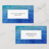 Creative Waterverf Blue Makeup Artist Patroon Visitekaartje (Voorkant / Achterkant)