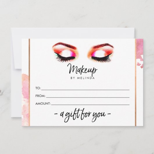 Creative Waterverf Eyes Makeup Artist Gift Kaart (Voorkant)