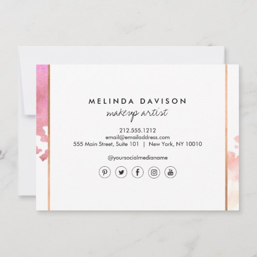 Creative Waterverf Eyes Makeup/Lashes Gift Kaart (Achterkant)