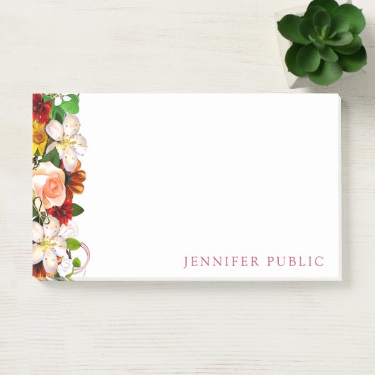 Creative Waterverf Floral Modern Sjabloon Flowers Post-it® Notes (Kantoor)
