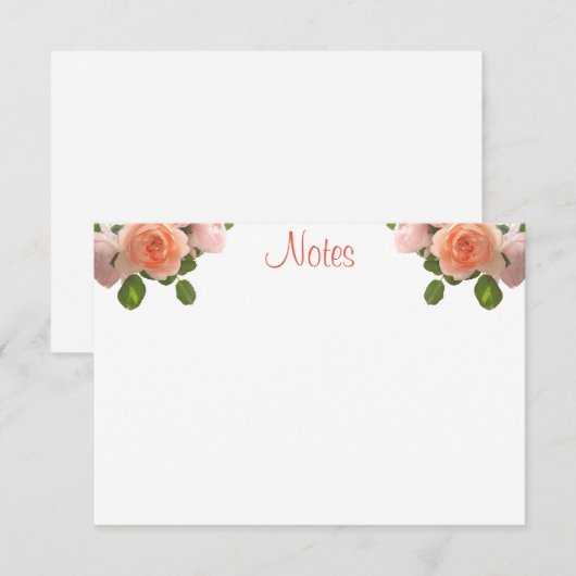 Creative Waterverf Rozen Handgeschreven script Notitiekaartje (Voorkant / Achterkant)