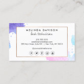 Creative Waterverf Wimpers Blauw Visitekaartje (Achterkant)