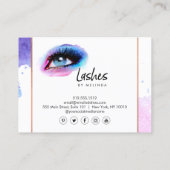 Creative Waterverf Wimpers Blauwe Nazorg Visitekaartje (Achterkant)