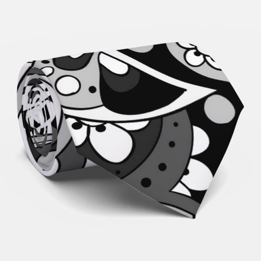 Creative Wavy Abstract Zonder Stroom Doodle Patroo Stropdas (Opgerold)