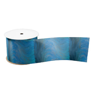creative wavy blue design satijnen lint