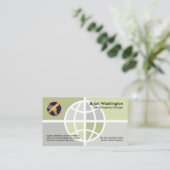 Creative Wereldbol Quadrant Border Account Manager Visitekaartje (Staand voorkant)