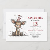 Creative whimsical animals deer kids birthday kaart (Voorkant)