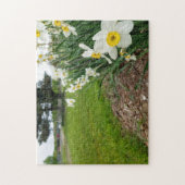 Creative white daffodil foto jigzaag puzzel (Verticaal)