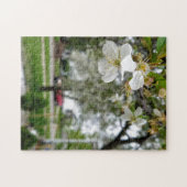 Creative white dogwood flower foto jigzaag puzzel legpuzzel (Horizontaal)