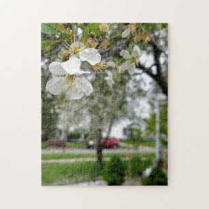 Creative white dogwood flower foto jigzaag puzzel legpuzzel