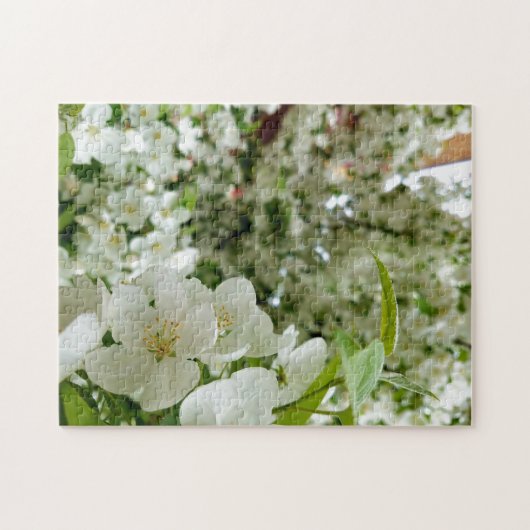 Creative white flower tree foto jigzaag puzzel (Horizontaal)