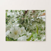 Creative white flower tree foto jigzaag puzzel legpuzzel (Horizontaal)