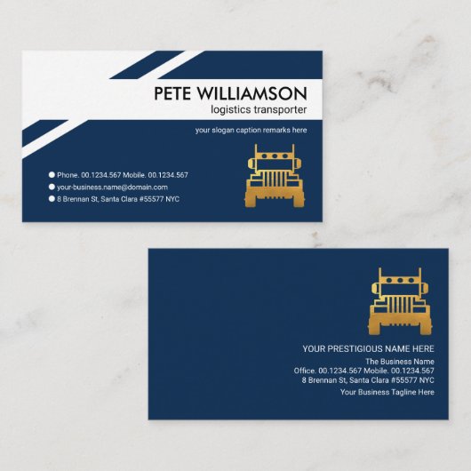 Creative White Logistics Routes Transport Driver Visitekaartje (Voorkant / Achterkant)