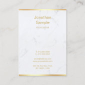 Creative White Marble Gold Modern Hand Script-teks Visitekaartje (Achterkant)