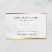 Creative White Marble Modern Gold Blik Sjabloon Visitekaartje (Voorkant)
