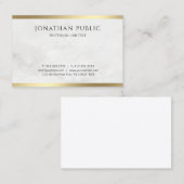 Creative White Marble Modern Gold Blik Sjabloon Visitekaartje (Voorkant / Achterkant)