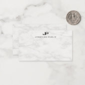 Creative White Marble Monogram Sjabloon Modern (Voorkant / Achterkant in situ)