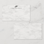 Creative White Marble Monogram Sjabloon Modern (Voorkant / Achterkant)