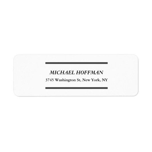 Creative White Minimalist klassiek cursief Etiket (Voorkant)