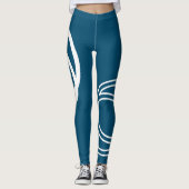 Creative White Monochrome Intersected Circles Legg Leggings (Voorkant)