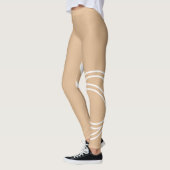 Creative White Monochrome Intersected Circles Legg Leggings (Links)