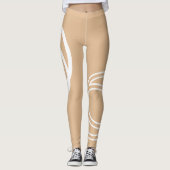 Creative White Monochrome Intersected Circles Legg Leggings (Voorkant)