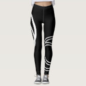 Creative White Monochrome Intersected Circles Leggings (Voorkant)