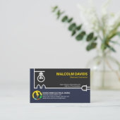 Creative White Power Line Electrical Contractor Visitekaartje (Staand voorkant)