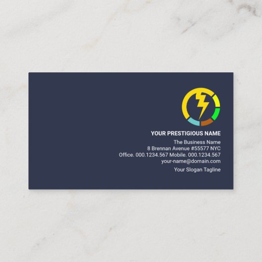 Creative White Power Line Electrical Contractor Visitekaartje (Achterkant)