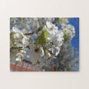 Creative white tree flower foto jigzaag puzzel