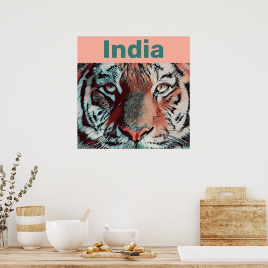 Creative Wildlife Pop Art India Travel Poster (Keuken)