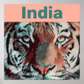 Creative Wildlife Pop Art India Travel Poster (Voorkant)