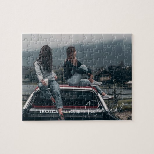 Creative Will you be My Bridesmaid Photo Voorstel Legpuzzel (Horizontaal)