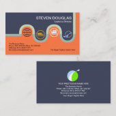 Creative Winding Road Map Logistic Transport Icons Visitekaartje (Voorkant / Achterkant)