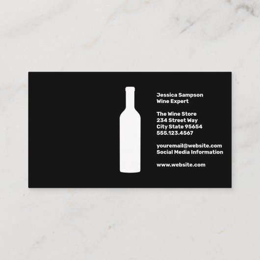 Creative Wine Logo Type | wijnstokbladeren Visitekaartje (Achterkant)